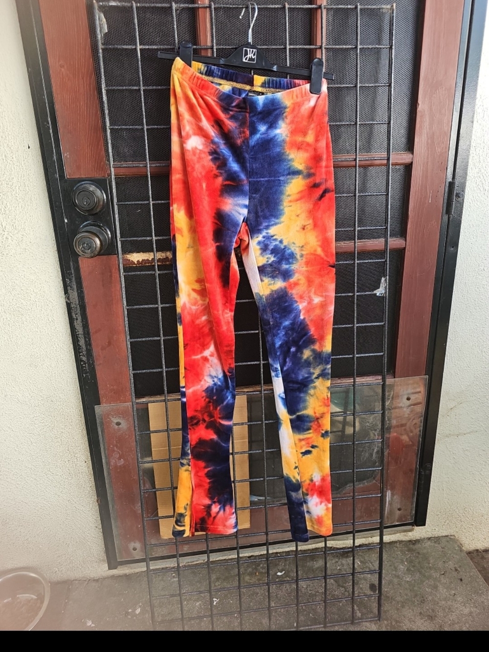 SHEIN Kids Tie-Dye Leggings in Red, Blue & Yellow